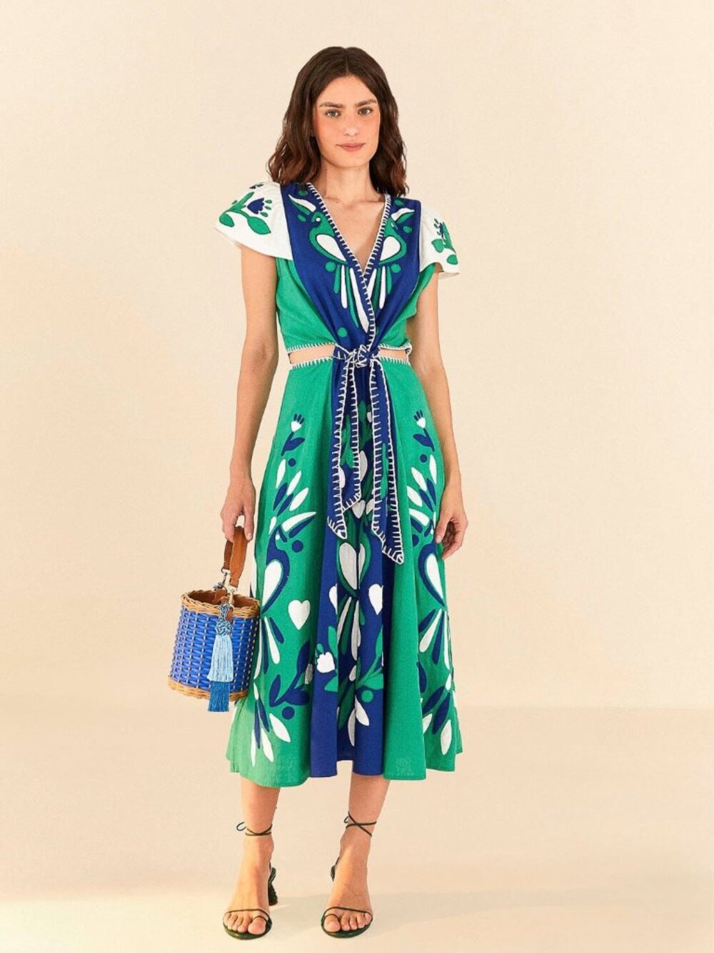FARM Rio Soft Garden Patchwork Midi Dress sz M NWT SO BEAUTIFUL!!! RARE!